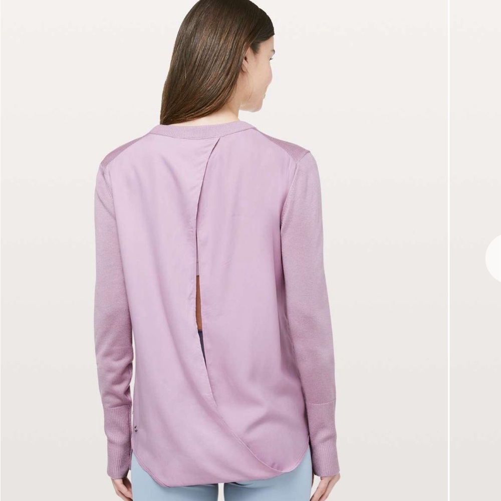Lululemon Cashmere Blend Open Back Pullover‎ Sweater Purple Size 10 Top Layering
